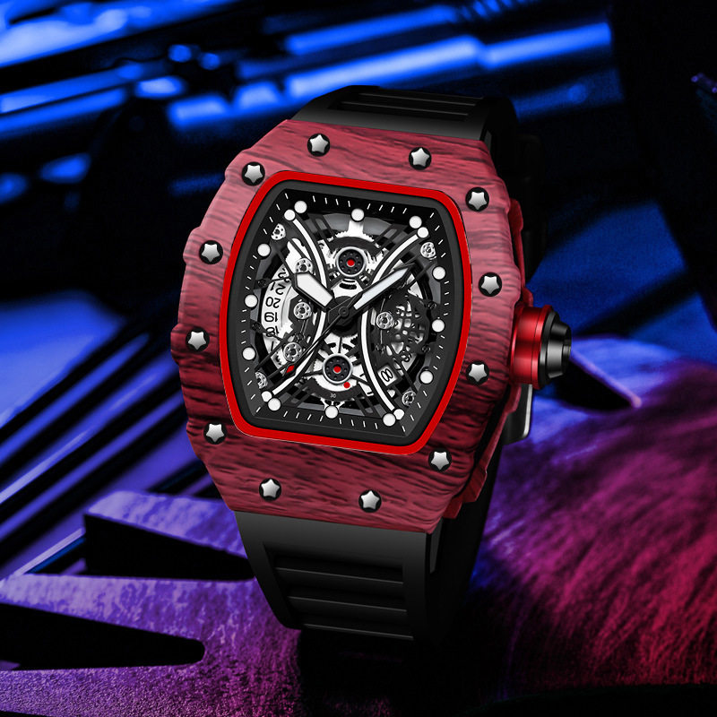 外贸爆款金诗顿品牌腕表时尚酒桶形学生手表男士石英表批发男表