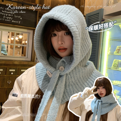 针织帽子女冬季防寒护耳帽显脸小