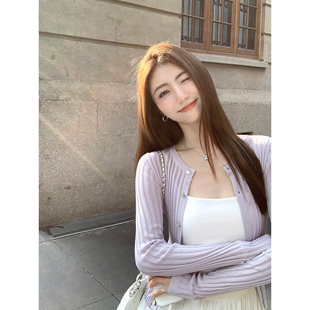 女薄款 针织开衫 百搭修身 显瘦防晒空调衫 上衣 MULVAN 外搭短款 长袖