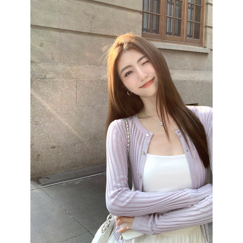 薄款长袖防晒针织开衫