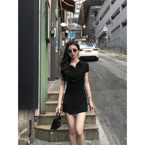 不规则黑色西装半身裙女a字裙裤