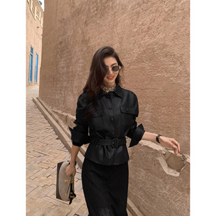 帅气黑色pu皮衣短外套夹克机车服 休斯顿街区 MULVAN 现货7折