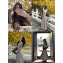 内搭打底裙 半高领针织连衣裙女气质收腰喇叭袖 MULVAN 爱枫林晚