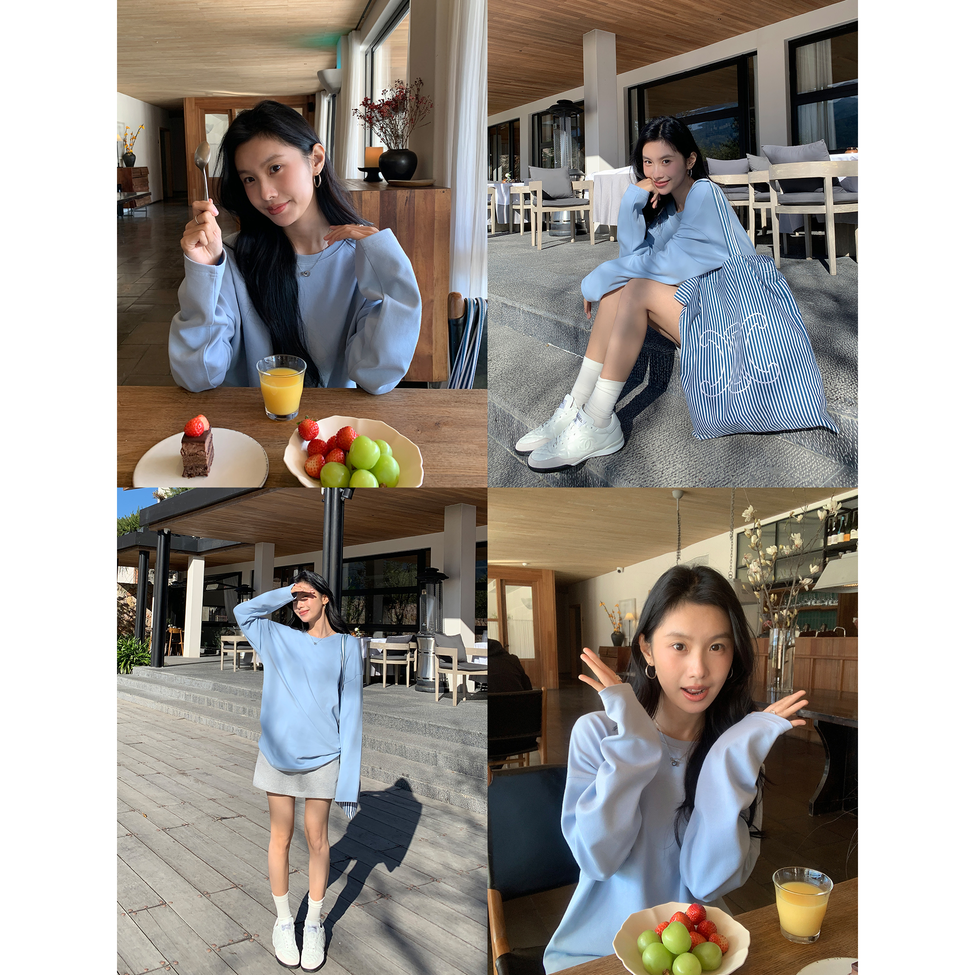 宽松休闲大T恤女中长款针织上衣