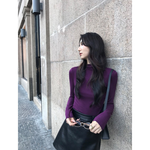 长袖T恤打底针织衫修身显瘦上衣