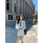 女新款 MULVAN 白色短裙裤 高腰显瘦防走光百搭气质a字半身裙