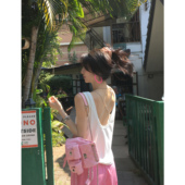 MULVAN 上衣 女外穿宽松显瘦露背无袖 万搭小背心 基础U领吊带夏季