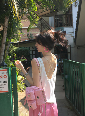 MULVAN 万搭小背心 基础U领吊带夏季女外穿宽松显瘦露背无袖上衣