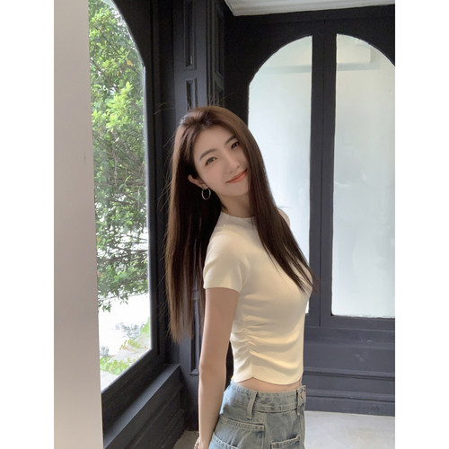 短袖修身莱赛尔针织衫