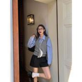 MULVAN 麻花v领针织马甲背心女春秋外穿无袖 百搭叠穿套头上衣