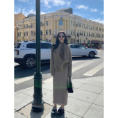 MULVAN 现货7折 复古半身裙女宽松休闲设计感不规则流苏中长裙