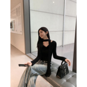 气质t恤 MULVAN 斜露肩 氛围美女 一字肩设计感上衣女修身 荡领