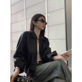 MULVAN 上衣 时髦复古PU衣外套女气质短款 现货7折 皮革手记