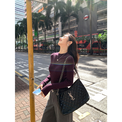 MULVAN 挚简刚需 100％羊毛半高领打底针织衫女气质修身内搭上衣