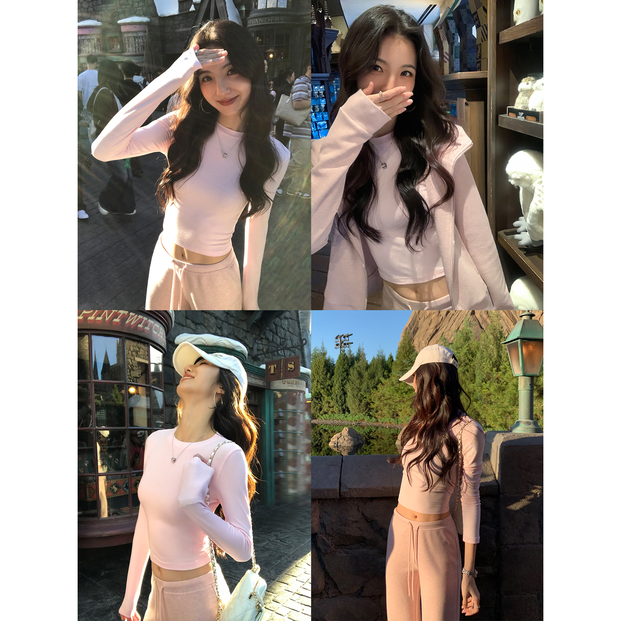 MULVAN 简法做派 基础款正肩长袖t恤女内搭极简修身打底针织上衣