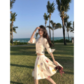 MULVAN 雾屿花园 设计感碎花半身裙女气质小众花裙子蓬蓬a字伞裙