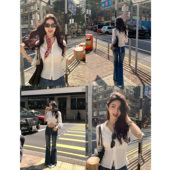 显瘦衬衫 MULVAN 修身 极简白色七分袖 女高级感衬衣 办公高智强气场