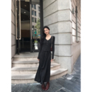 针织连衣裙女可拆披肩裙子修身 海军领长袖 两件套 韩系温柔 MULVAN