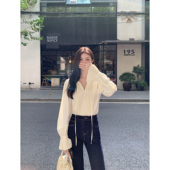 衬衫 长袖 女秋冬新款 设计感气质系带喇叭袖 MULVAN 内搭小衫 法式