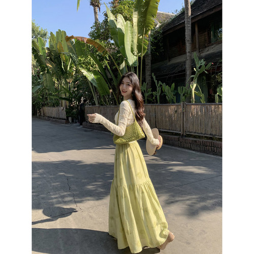MULVAN长款莱赛尔亚麻a字半身裙