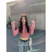 MULVAN 上衣 女秋冬收腰显瘦拼接打底衫 现货7折 半高领针织衫