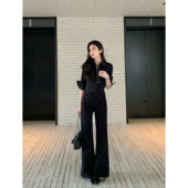 复古高腰微喇牛仔裤 王 女喇叭裤 修身 MULVAN 显瘦拖地长裤 时刊裤