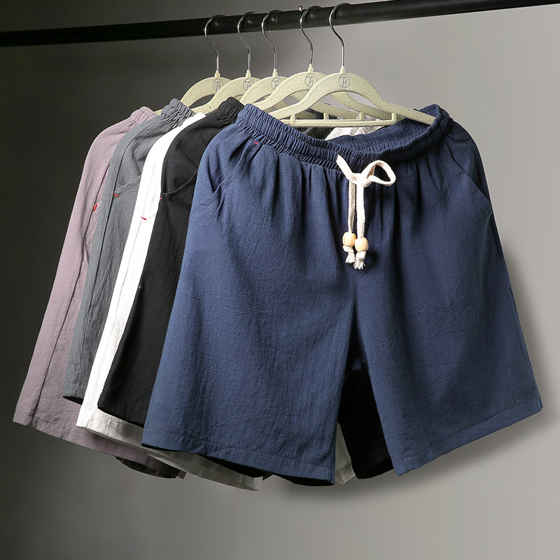 shorts summer Big pants Easy Flax Five point pants Large leisure time Beach pants Cotton and hemp Thin section 5in the Men's clothing, Casual pants  category - from Buy2taobao.com to provide professional Taobao agent buy service