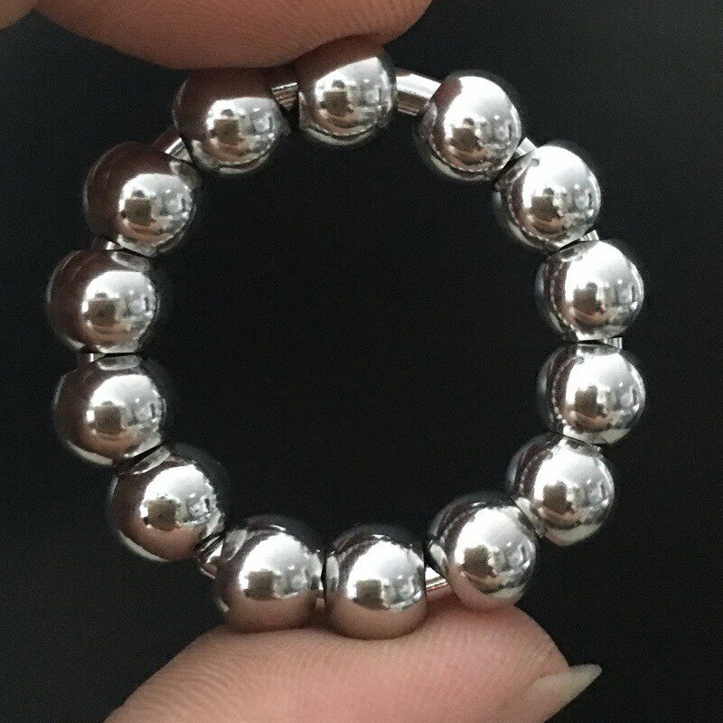 免穿孔穿刺饰品男性大阴环入珠活动滚珠套环钛钢朋克摇滚锁精pa环