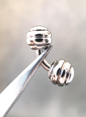 弯杆系带钉男士乳环穿刺饰品朋克钛钢球刻纹男性摩擦钉穿孔PA万能