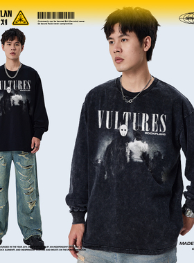 摇滚计划侃爷专辑VULTURES美式纯棉T恤学生嘻哈男说唱长短袖高街
