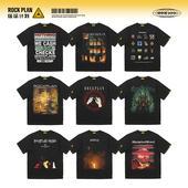 T恤合集 摇滚计划美式 T恤设计感欧美街头风重磅短袖 宽松半袖 男