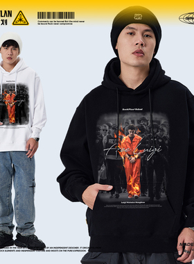 摇滚计划橙色超人CEO刺客路易吉秋冬美式连帽卫衣男现实版蝙蝠侠