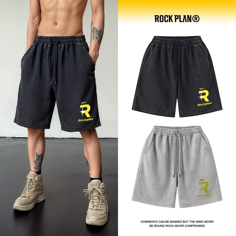 摇滚计划R星星标短裤美式印花篮球运动裤夏季宽松五分裤男女同款