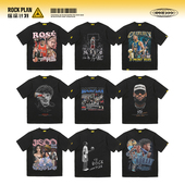 男款 t恤库里罗斯欧文科比复古篮球短袖 球星合集 摇滚计划美式