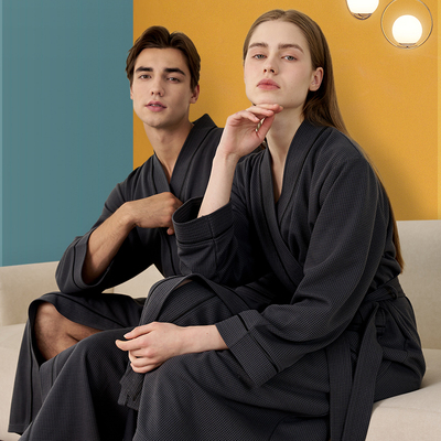 四季通勤情侣浴袍女夏长袖