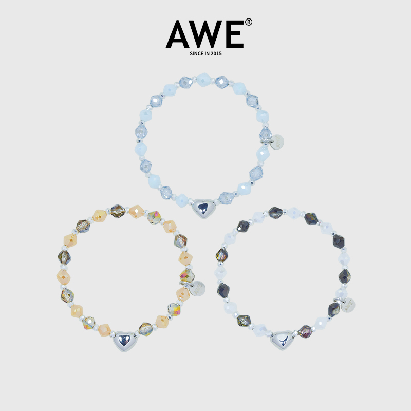 AWE沈月同款多巴胺彩色爱心手链