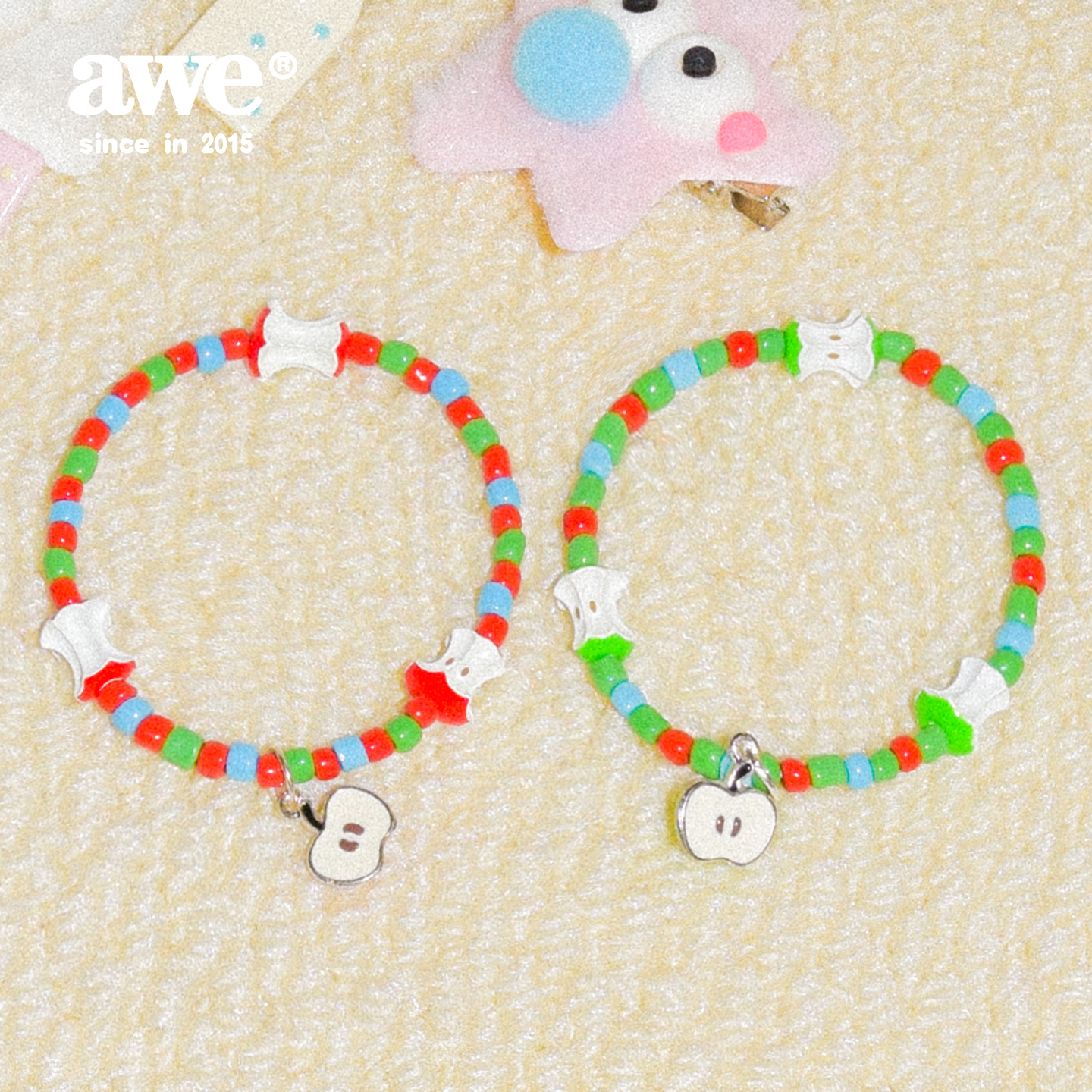 AWE王昀楷同款红青苹果串珠手链