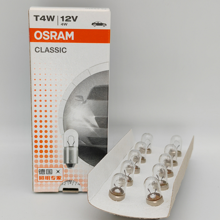 欧司朗 OS T4W BA9S 24V 3930 12V 3893 汽车平脚仪表灯泡老普桑