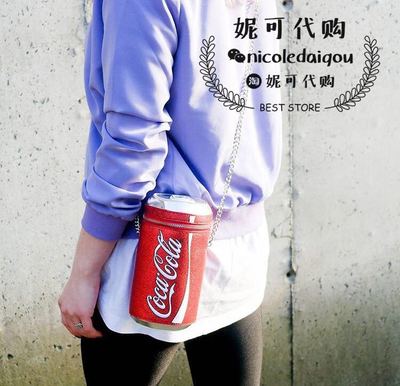 【现货正品/SkinnyDip】红色珠光可乐饮料罐易拉罐斜挎包闺蜜送礼