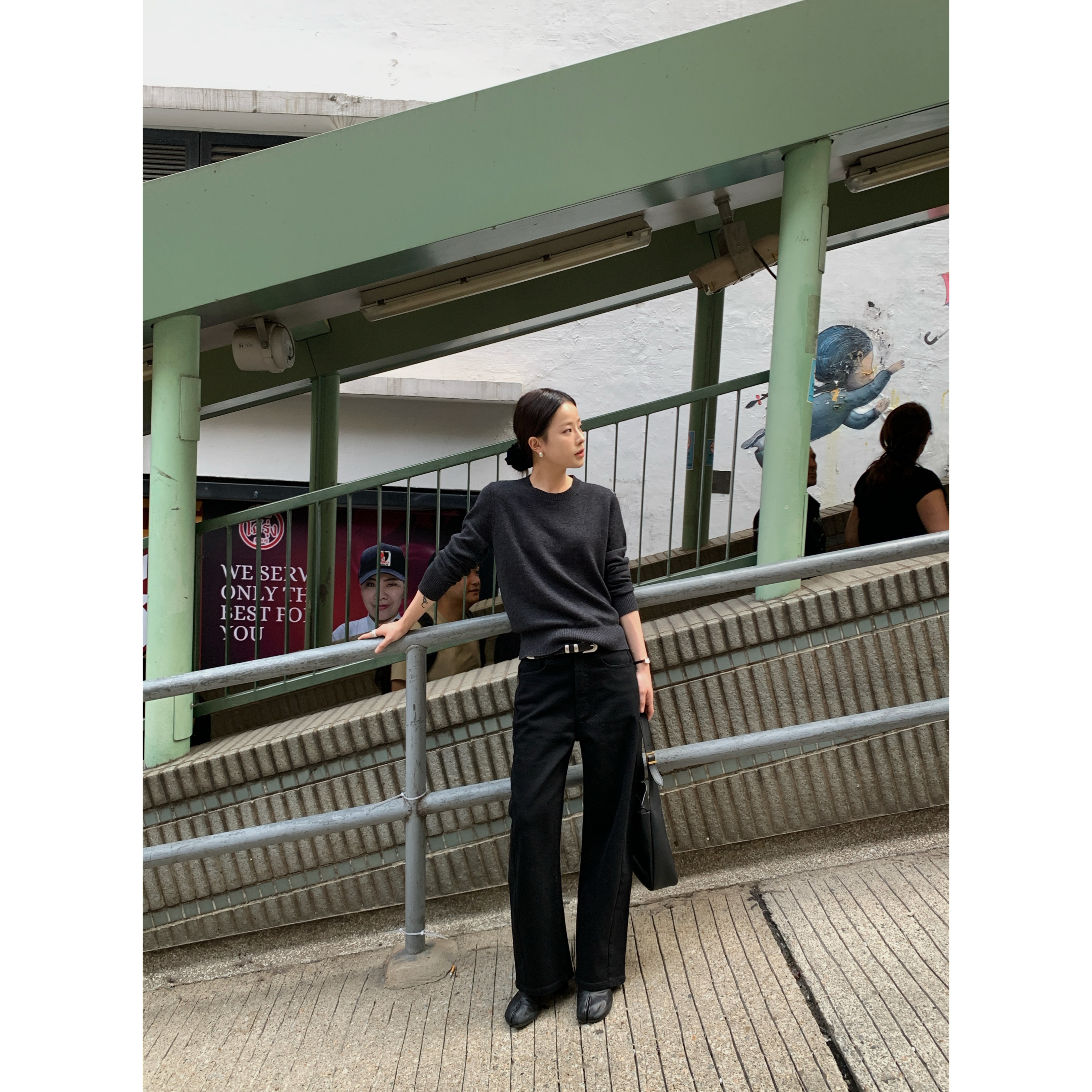 百搭简约中腰直筒休闲加绒长裤