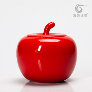 礼品定制储物罐家用普洱茶仓 陶瓷茶叶罐大号青苹果醒茶罐白茶包装