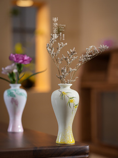 美丽花瓶小手绘花瓶陶瓷插花艺术中国口袋桌面水瓶家