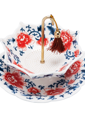 雨伞造型设计茶漏架铜柄茶滤摆件