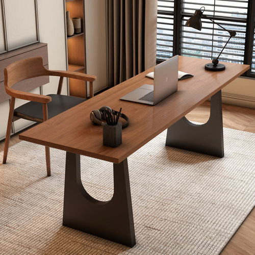 实木大板双人书桌家用长条桌
