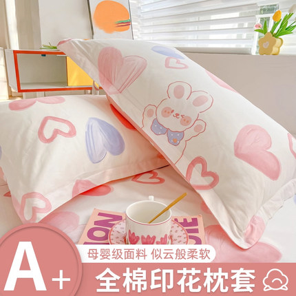 纯棉100枕套全棉枕头套一对装家用48*74cm单只装2025新款枕芯套女