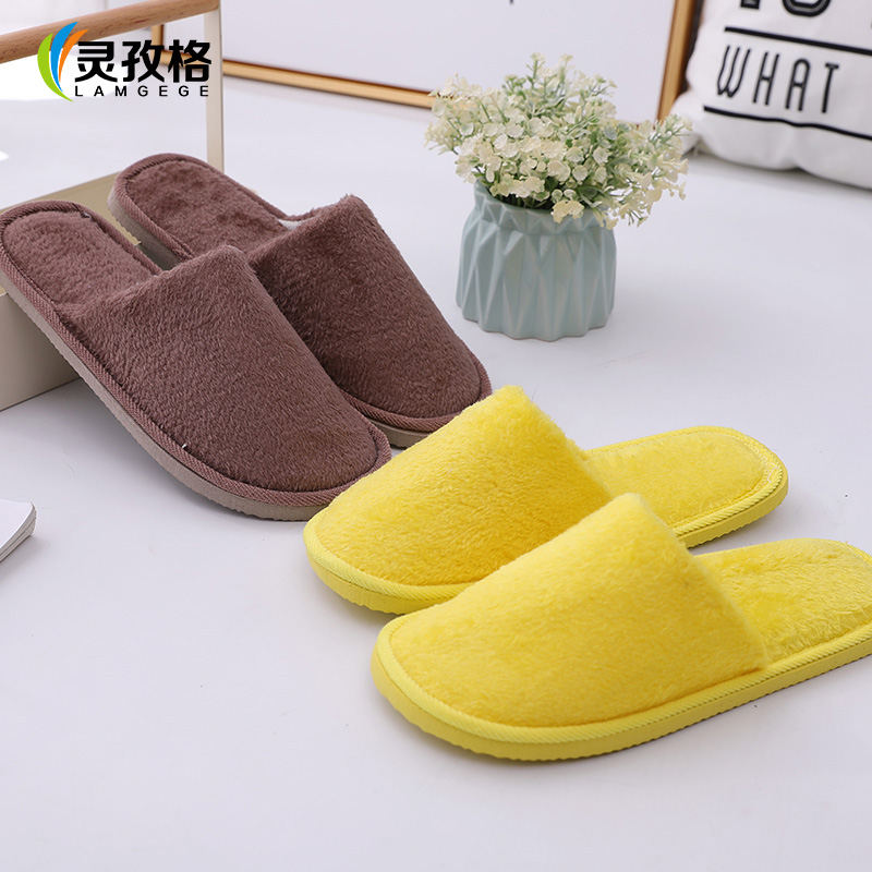 长毛绒保暖防滑情侣拖鞋