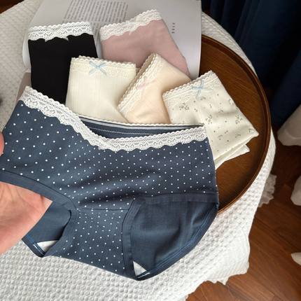 清新少女印花组合浪漫少女感满满费尔多半岛风少女内裤透气三角裤