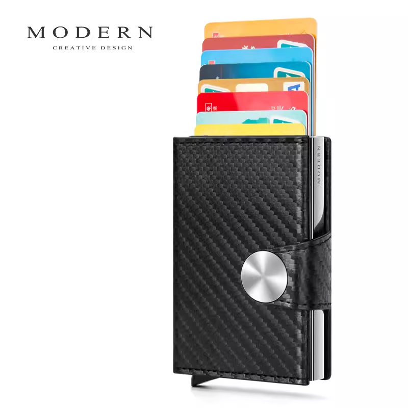 德国MODERN钛金属卡盒屏蔽RFID防盗刷超薄卡包钱包钱夹时尚卡套