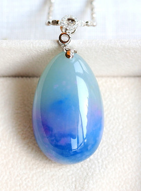 蓝色玉化舒俱来冰润细糯