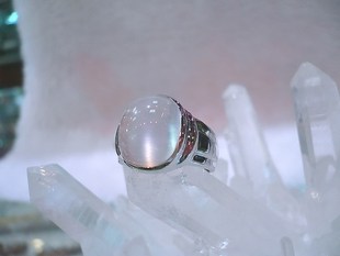 ◆雪精灵◆冰肌玉骨白发晶猫眼美戒